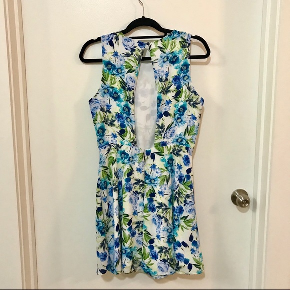Forever 21 Blue and White Floral Fit & Flare Dress - Picture 3 of 4